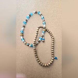 Blue and Brown Beaded Necklace